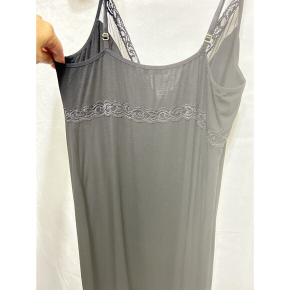 Natori Womens Large Black Spaghetti Strap Knee‎ Length Soft Viscose Night Gown - Picture 6 of 10
